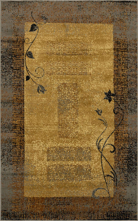 Beige 5' 3 x 8' Barista Rectangle Area Rug 100% Polypropylene Abstract Modern Geometric Carpet for Living Room Dining Office Dorm Room Decor for Sale at Rug Engine