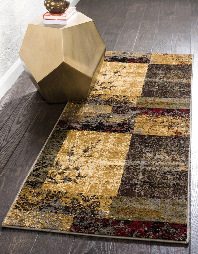 Beige 2' 7 x 12' Barista Runner Area Rug 100% Polypropylene Abstract Modern Geometric Carpet for Living Room Dining Office Dorm Room Decor for Sale at Rug Engine