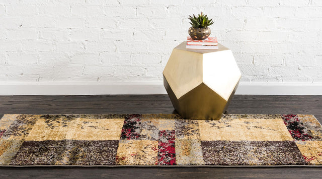 Beige 2' 7 x 12' Barista Runner Area Rug 100% Polypropylene Abstract Modern Geometric Carpet for Living Room Dining Office Dorm Room Decor for Sale at Rug Engine