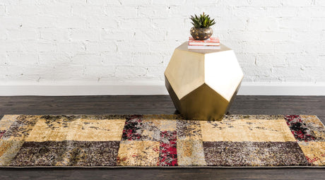 Beige 2' 7 x 10' Barista Runner Area Rug 100% Polypropylene Abstract Modern Geometric Carpet for Living Room Dining Office Dorm Room Decor for Sale at Rug Engine