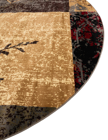 Beige 3' 1 x 3' 1 Barista Round Area Rug 100% Polypropylene Abstract Modern Geometric Carpet for Living Room Dining Office Dorm Room Decor for Sale at Rug Engine