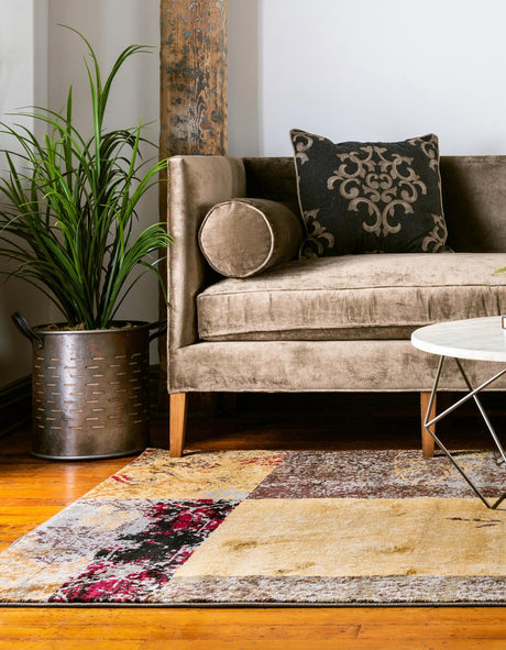 Beige 10' x 13' 1 Barista Rectangle Area Rug 100% Polypropylene Abstract Modern Geometric Carpet for Living Room Dining Office Dorm Room Decor for Sale at Rug Engine