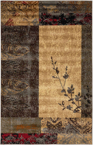 Beige 5' 3 x 8' Barista Rectangle Area Rug 100% Polypropylene Abstract Modern Geometric Carpet for Living Room Dining Office Dorm Room Decor for Sale at Rug Engine