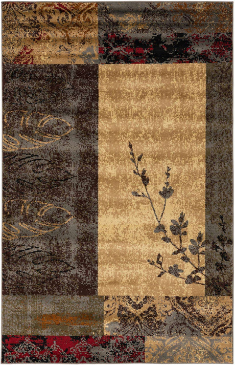 Beige 5' 3 x 8' Barista Rectangle Area Rug 100% Polypropylene Abstract Modern Geometric Carpet for Living Room Dining Office Dorm Room Decor for Sale at Rug Engine
