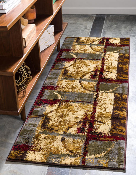 Multicolor 2' x 4' 1 Barista Runner Area Rug 100% Polypropylene Abstract Modern Geometric Carpet for Living Room Dining Office Dorm Room Decor for Sale at Rug Engine
