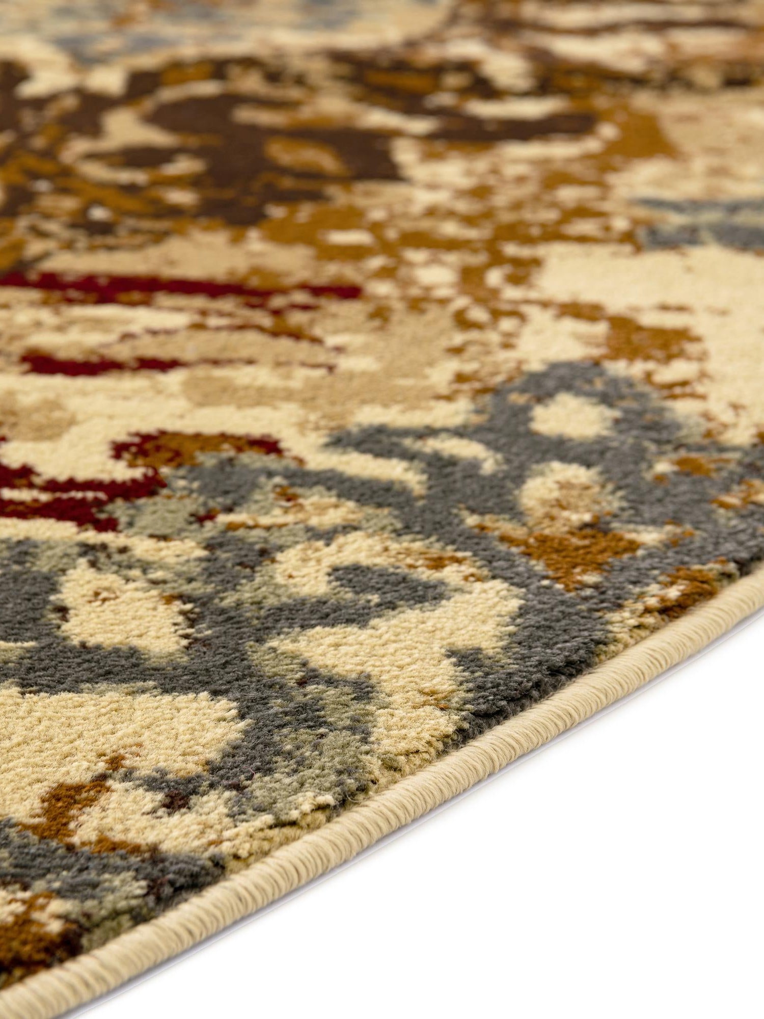 Beige 7' 10 x 7' 10 Barista Round Area Rug 100% Polypropylene Abstract Modern Geometric Carpet for Living Room Dining Office Dorm Room Decor for Sale at Rug Engine