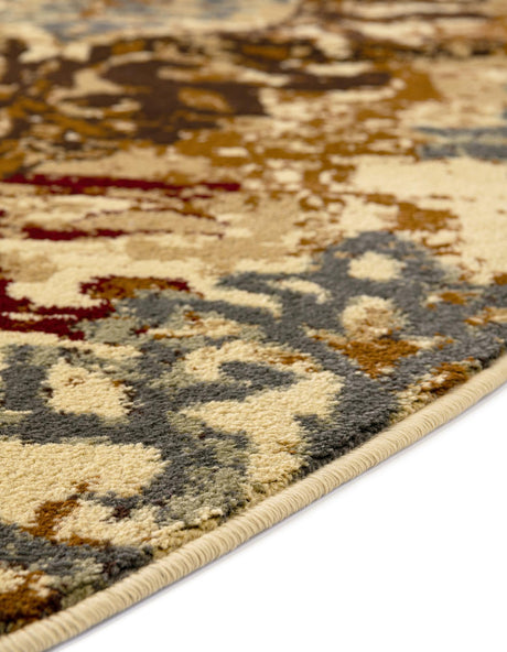 Beige 10' x 10' Barista Round Area Rug 100% Polypropylene Abstract Modern Geometric Carpet for Living Room Dining Office Dorm Room Decor for Sale at Rug Engine