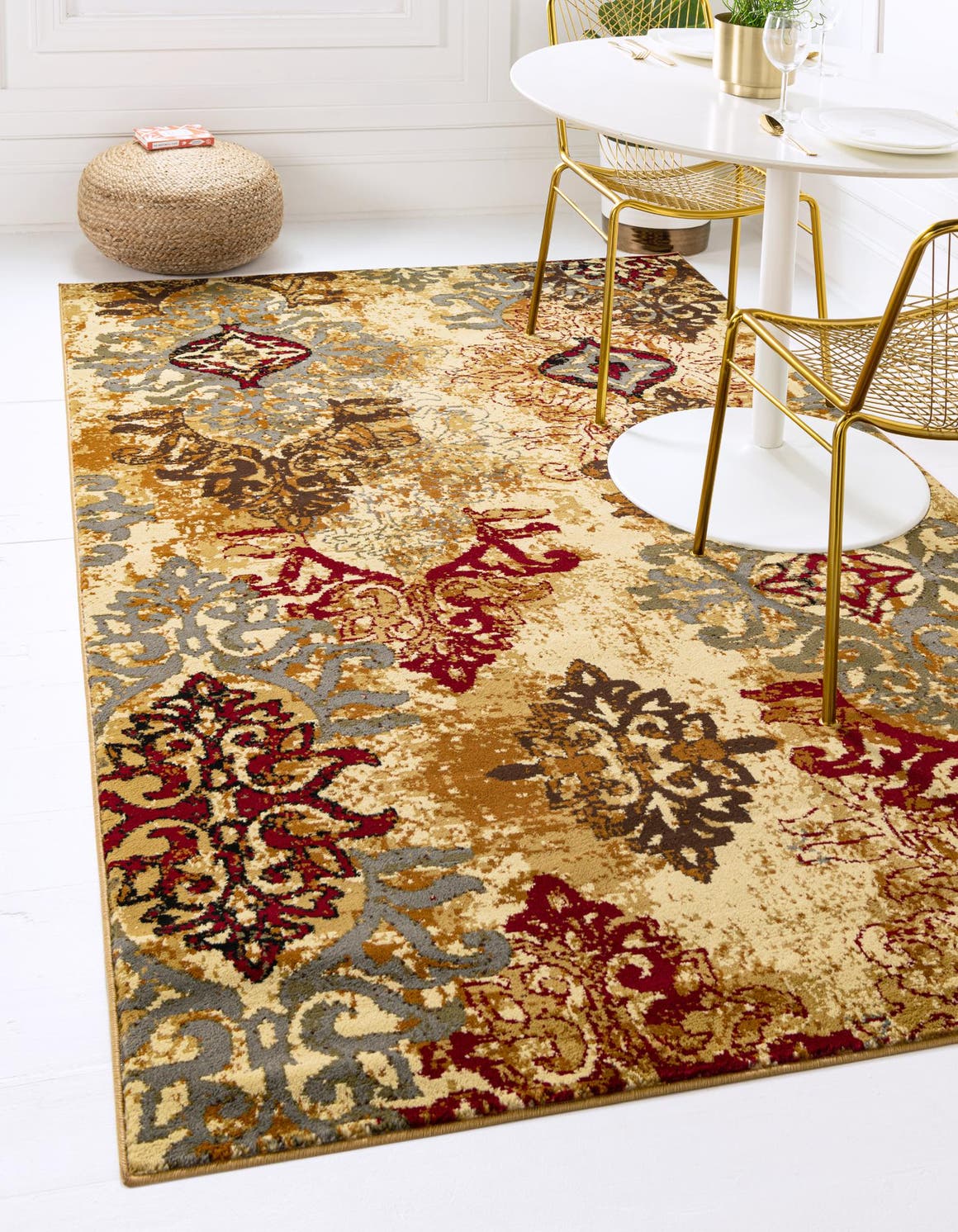 Beige 5' 3 x 8' Barista Rectangle Area Rug 100% Polypropylene Abstract Modern Geometric Carpet for Living Room Dining Office Dorm Room Decor for Sale at Rug Engine