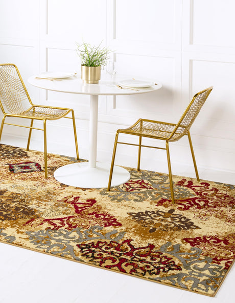 Beige 7' 1 x 10' Barista Rectangle Area Rug 100% Polypropylene Abstract Modern Geometric Carpet for Living Room Dining Office Dorm Room Decor for Sale at Rug Engine
