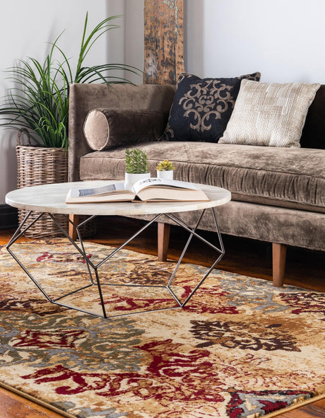 Beige 9' x 12' Barista Rectangle Area Rug 100% Polypropylene Abstract Modern Geometric Carpet for Living Room Dining Office Dorm Room Decor for Sale at Rug Engine