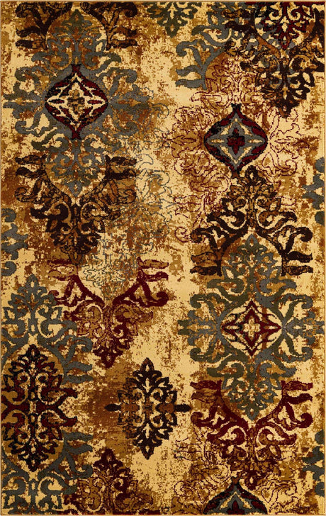 Beige 5' 3 x 8' Barista Rectangle Area Rug 100% Polypropylene Abstract Modern Geometric Carpet for Living Room Dining Office Dorm Room Decor for Sale at Rug Engine