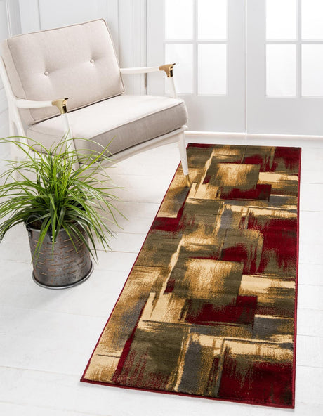 Multicolor 2' x 5' 1 Barista Runner Area Rug 100% Polypropylene Abstract Modern Geometric Carpet for Living Room Dining Office Dorm Room Decor for Sale at Rug Engine