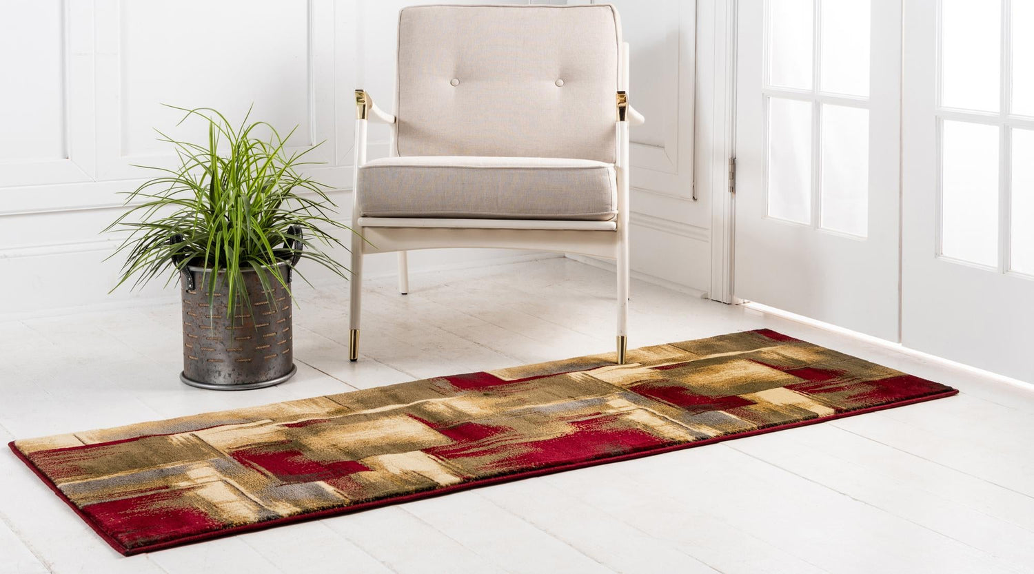 Multicolor 2' 7 x 15' 11 Barista Runner Area Rug 100% Polypropylene Abstract Modern Geometric Carpet for Living Room Dining Office Dorm Room Decor for Sale at Rug Engine