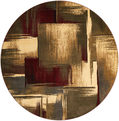 Multicolor 7' 10 x 7' 10 Barista Round Area Rug 100% Polypropylene Abstract Modern Geometric Carpet for Living Room Dining Office Dorm Room Decor for Sale at Rug Engine