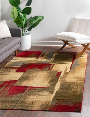 Multicolor 9' x 12' Barista Rectangle Area Rug 100% Polypropylene Abstract Modern Geometric Carpet for Living Room Dining Office Dorm Room Decor for Sale at Rug Engine