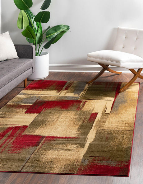 Multicolor 9' x 12' Barista Rectangle Area Rug 100% Polypropylene Abstract Modern Geometric Carpet for Living Room Dining Office Dorm Room Decor for Sale at Rug Engine