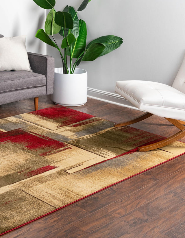 Multicolor 9' x 12' Barista Rectangle Area Rug 100% Polypropylene Abstract Modern Geometric Carpet for Living Room Dining Office Dorm Room Decor for Sale at Rug Engine