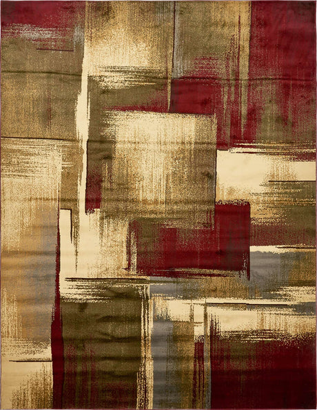 Multicolor 9' x 12' Barista Rectangle Area Rug 100% Polypropylene Abstract Modern Geometric Carpet for Living Room Dining Office Dorm Room Decor for Sale at Rug Engine