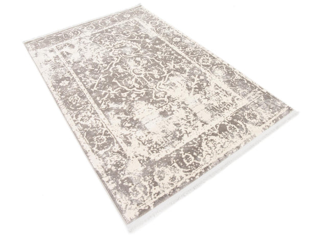 Gray 4' 1 x 6' 1 New Classical Rectangle Area Rug 70% Polypropylene & 30% Polyester Traditional Vintage Distressed Carpet for Interior Design Home Decor for Sale at Rug Engine