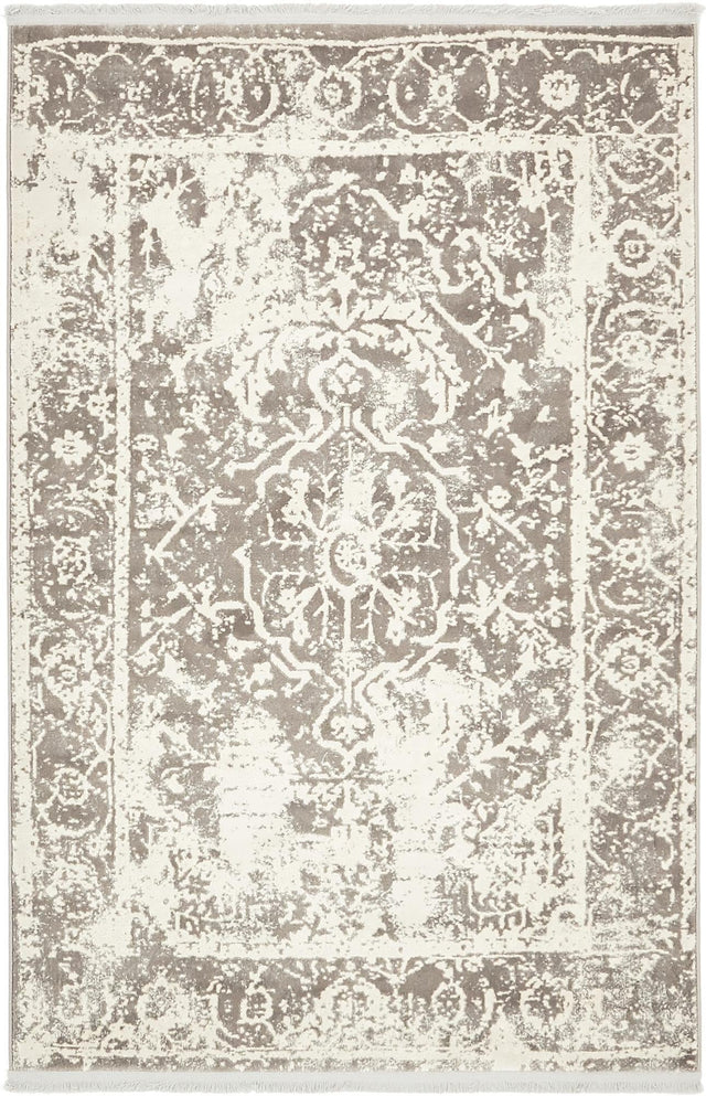 Gray 4' 1 x 6' 1 New Classical Rectangle Area Rug 70% Polypropylene & 30% Polyester Traditional Vintage Distressed Carpet for Interior Design Home Decor for Sale at Rug Engine