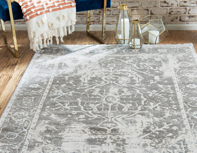 Gray 5' 1 x 8' New Classical Rectangle Area Rug 70% Polypropylene & 30% Polyester Traditional Vintage Distressed Carpet for Interior Design Home Decor for Sale at Rug Engine