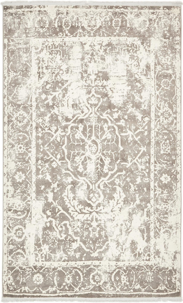 Gray 5' 1 x 8' New Classical Rectangle Area Rug 70% Polypropylene & 30% Polyester Traditional Vintage Distressed Carpet for Interior Design Home Decor for Sale at Rug Engine