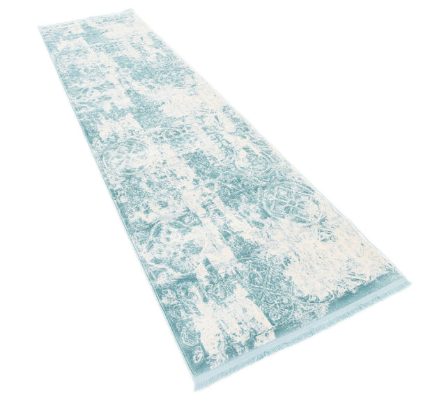 Blue 2' 7 x 10' New Classical Runner Area Rug 70% Polypropylene & 30% Polyester Traditional Vintage Distressed Carpet for Interior Design Home Decor for Sale at Rug Engine