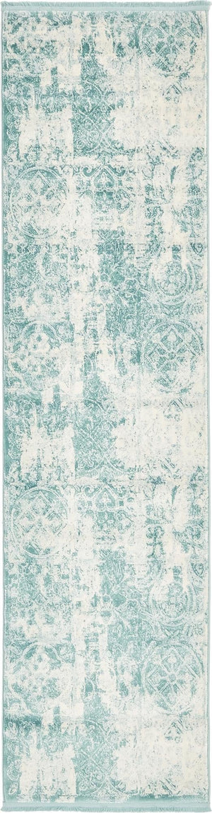 Blue 2' 7 x 10' New Classical Runner Area Rug 70% Polypropylene & 30% Polyester Traditional Vintage Distressed Carpet for Interior Design Home Decor for Sale at Rug Engine