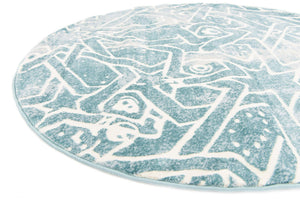 Blue 4' x 4' New Classical Round Area Rug 70% Polypropylene & 30% Polyester Traditional Vintage Distressed Carpet for Interior Design Home Decor for Sale at Rug Engine
