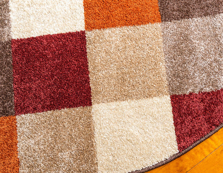 Multicolor 3' 3 x 3' 3 Autumn Round Area Rug 100% Polypropylene Durable Jute Backing Living Dining Room Bedroom Office Modern Decor Carpet for Sale at Rug Engine