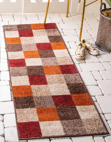Multicolor 2' 7 x 10' Autumn Runner Area Rug 100% Polypropylene Durable Jute Backing Living Dining Room Bedroom Office Modern Decor Carpet for Sale at Rug Engine
