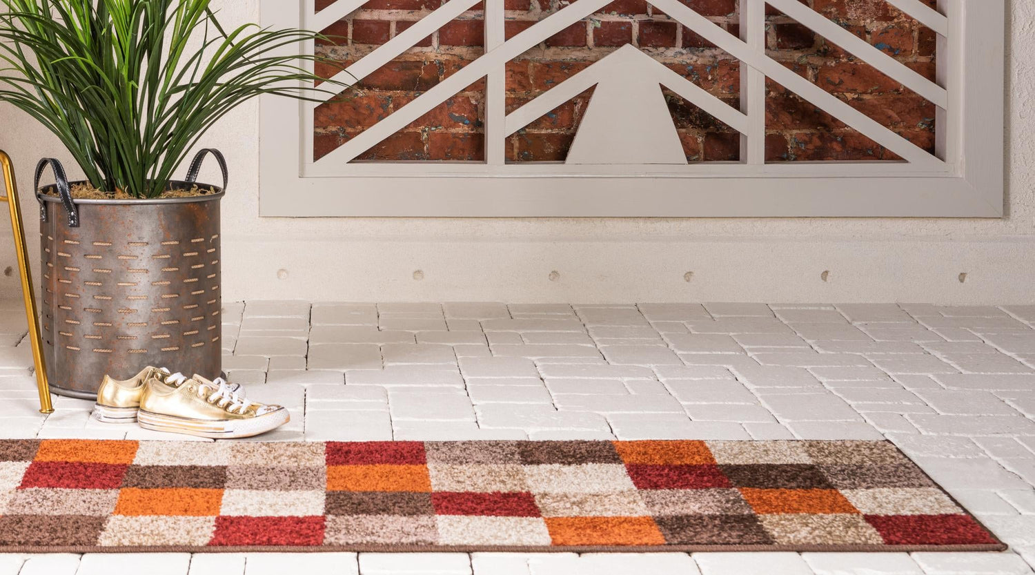 Multicolor 2' x 6' 1 Autumn Runner Area Rug 100% Polypropylene Durable Jute Backing Living Dining Room Bedroom Office Modern Decor Carpet for Sale at Rug Engine