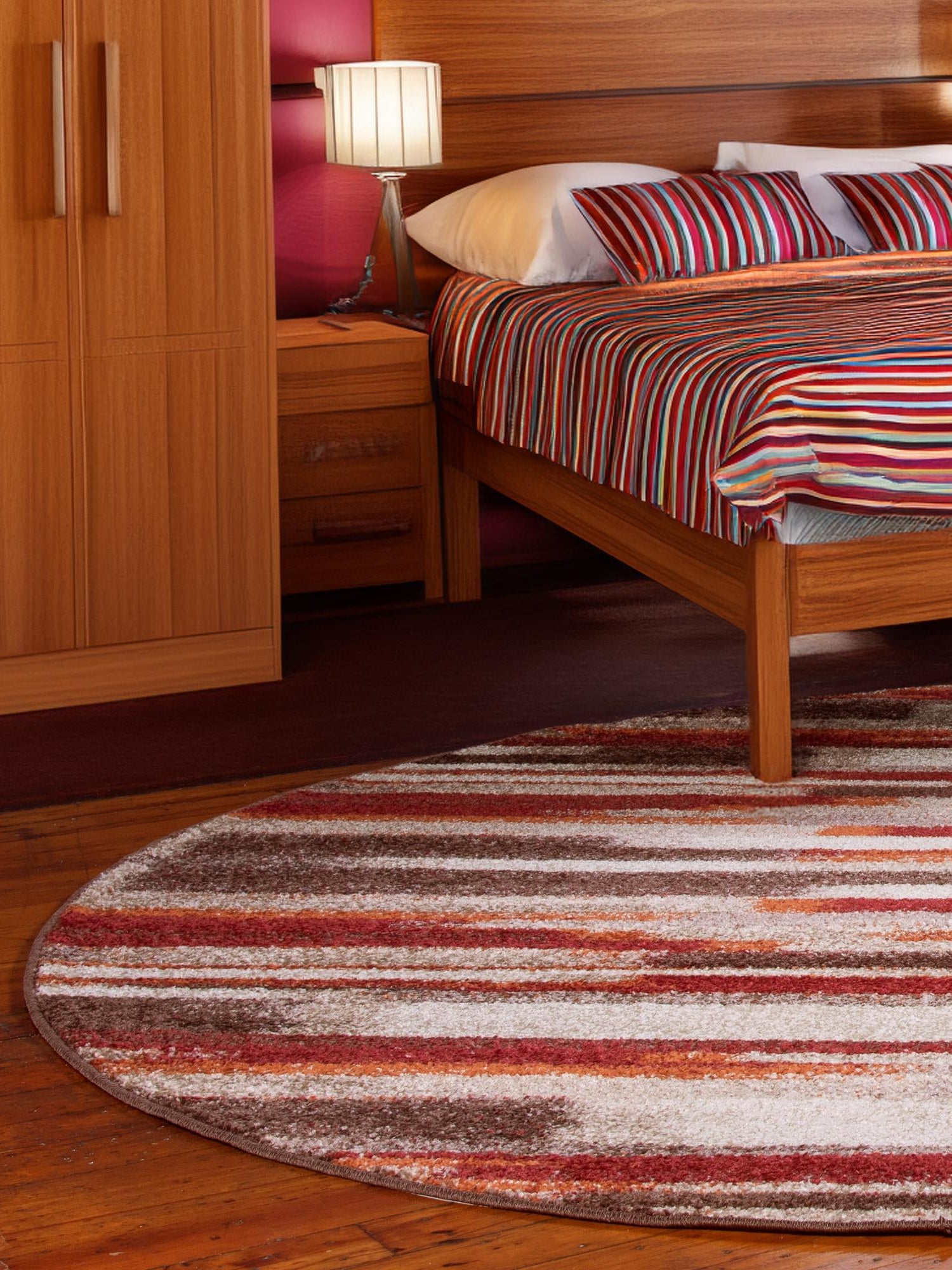 Multicolor 7' 10 x 7' 10 Autumn Round Area Rug 100% Polypropylene Durable Jute Backing Living Dining Room Bedroom Office Modern Decor Carpet for Sale at Rug Engine