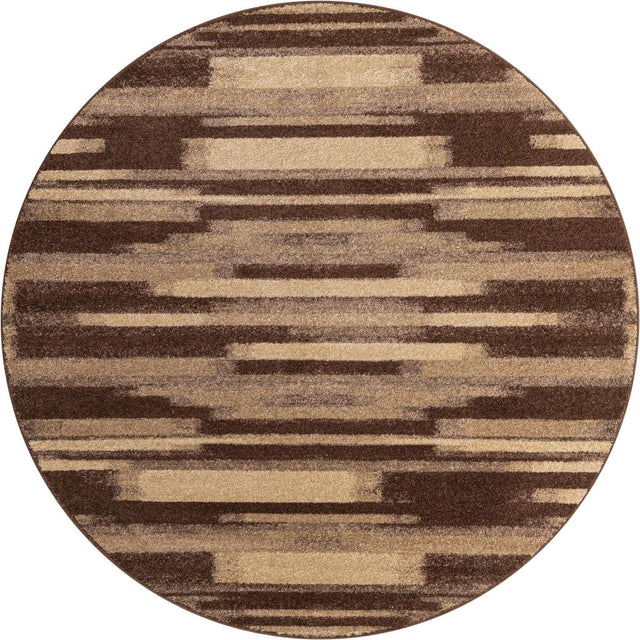 Brown 7' 10 x 7' 10 Autumn Round Area Rug 100% Polypropylene Durable Jute Backing Living Dining Room Bedroom Office Modern Decor Carpet for Sale at Rug Engine