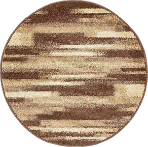 Brown 3' 1 x 3' 1 Autumn Round Area Rug 100% Polypropylene Durable Jute Backing Living Dining Room Bedroom Office Modern Decor Carpet for Sale at Rug Engine