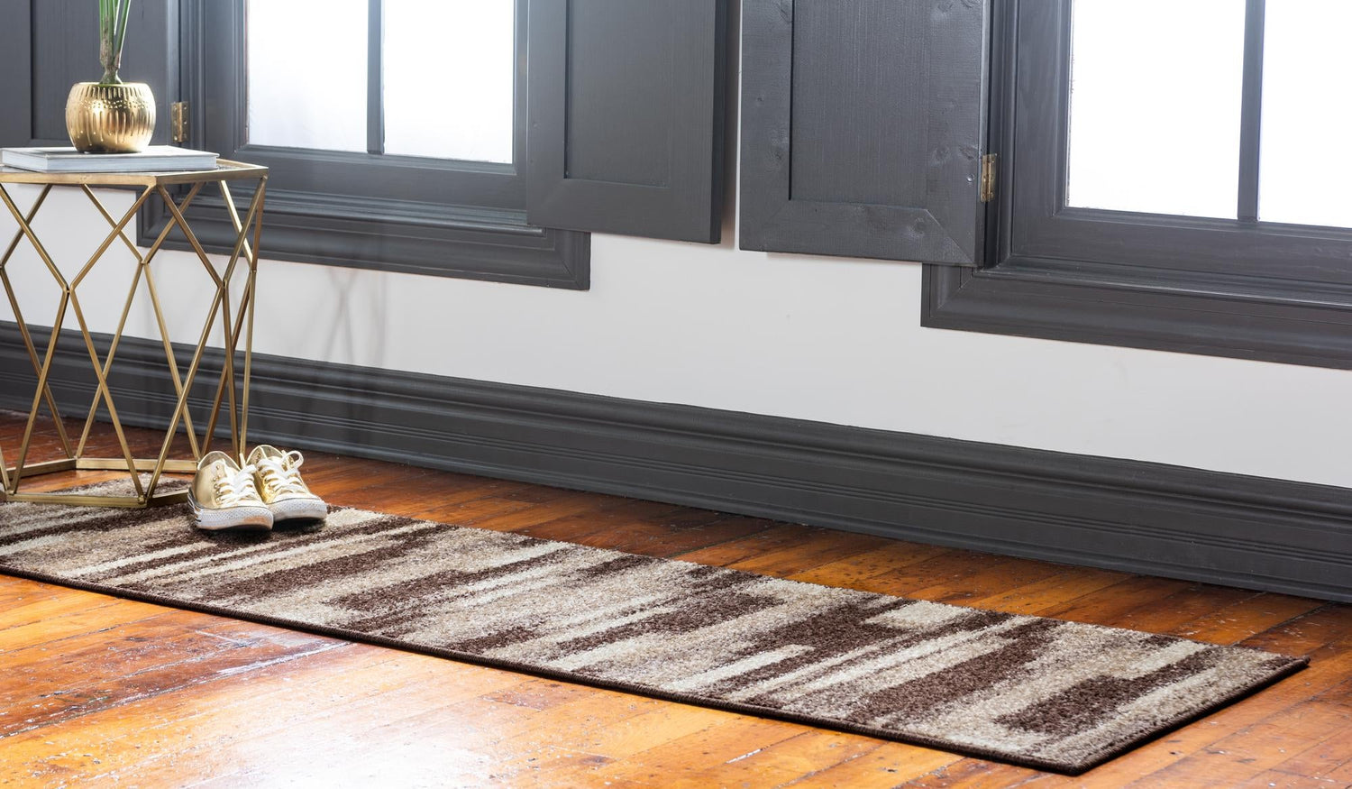 Brown 2' 7 x 10' Autumn Runner Area Rug 100% Polypropylene Durable Jute Backing Living Dining Room Bedroom Office Modern Decor Carpet for Sale at Rug Engine