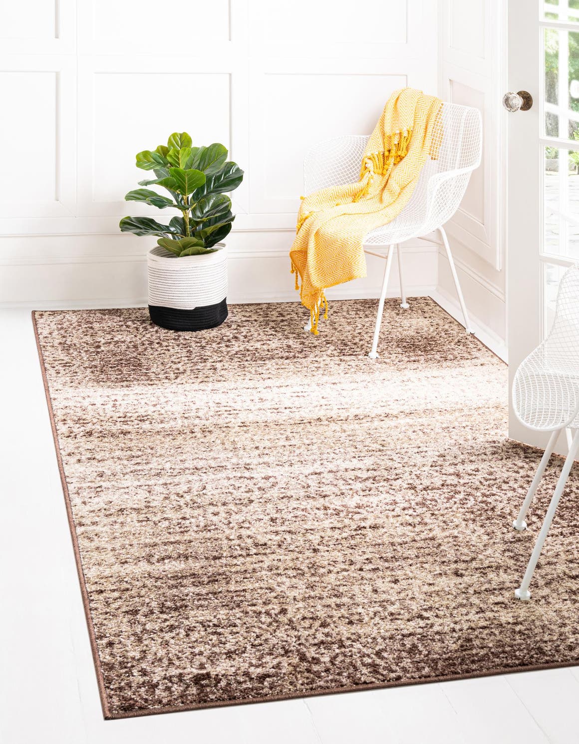 Beige 5' 3 x 8' Autumn Rectangle Area Rug 100% Polypropylene Durable Jute Backing Living Dining Room Bedroom Office Modern Decor Carpet for Sale at Rug Engine