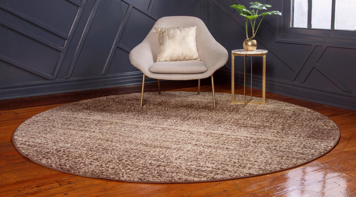 Beige 3' 1 x 3' 1 Autumn Round Area Rug 100% Polypropylene Durable Jute Backing Living Dining Room Bedroom Office Modern Decor Carpet for Sale at Rug Engine
