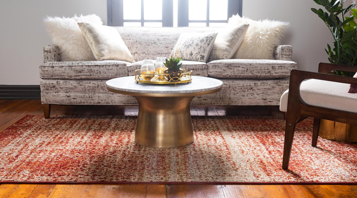 Terracotta 5' 3 x 8' Autumn Rectangle Area Rug 100% Polypropylene Durable Jute Backing Living Dining Room Bedroom Office Modern Decor Carpet for Sale at Rug Engine