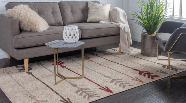 Beige 5' 3 x 8' Autumn Rectangle Area Rug 100% Polypropylene Durable Jute Backing Living Dining Room Bedroom Office Modern Decor Carpet for Sale at Rug Engine