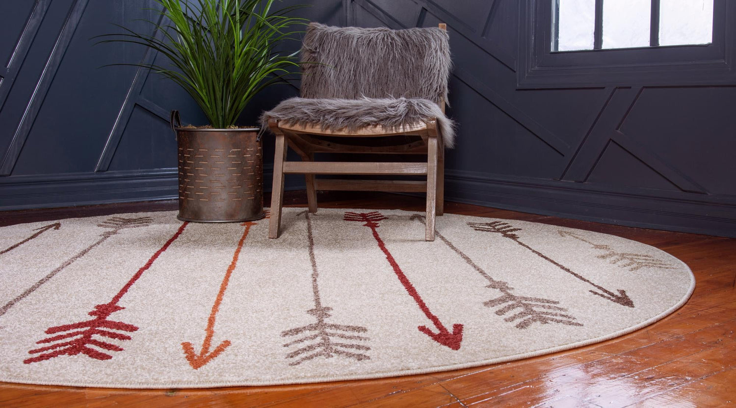 Beige 7' 10 x 7' 10 Autumn Round Area Rug 100% Polypropylene Durable Jute Backing Living Dining Room Bedroom Office Modern Decor Carpet for Sale at Rug Engine