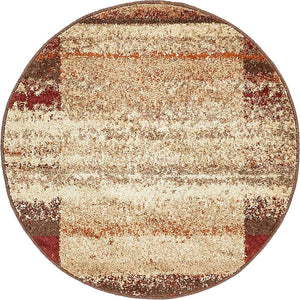 Beige 3' 1 x 3' 1 Autumn Round Area Rug 100% Polypropylene Durable Jute Backing Living Dining Room Bedroom Office Modern Decor Carpet for Sale at Rug Engine