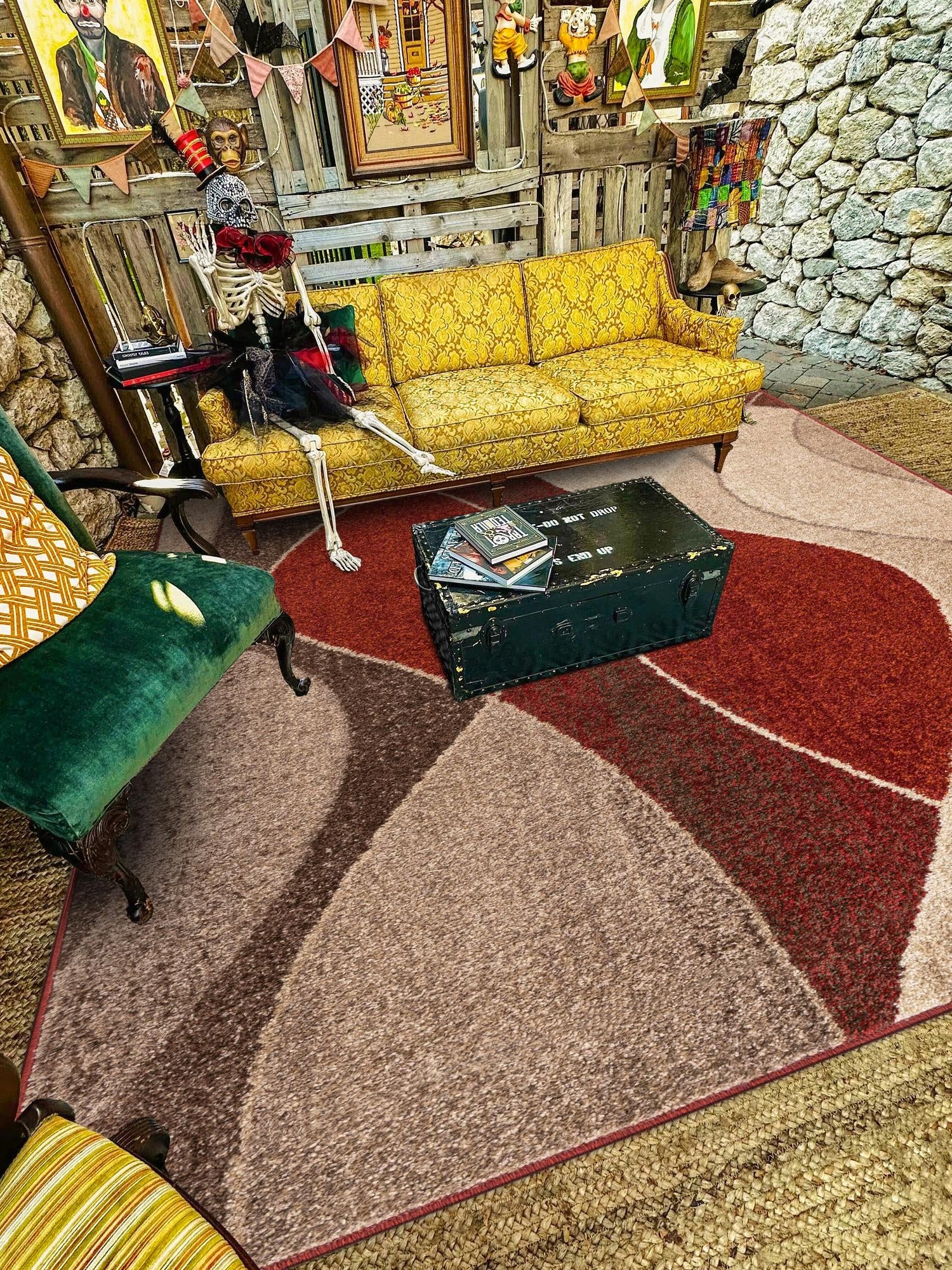 Multicolor 6' 1 x 9' Autumn Rectangle Area Rug 100% Polypropylene Durable Jute Backing Living Dining Room Bedroom Office Modern Decor Carpet for Sale at Rug Engine