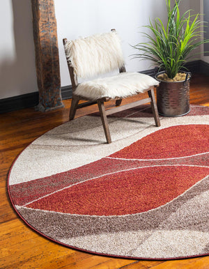 Multicolor 8' x 8' Autumn Round Rug