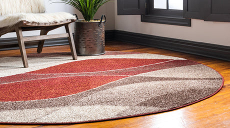 Multicolor 6' 1 x 6' 1 Autumn Round Area Rug 100% Polypropylene Durable Jute Backing Living Dining Room Bedroom Office Modern Decor Carpet for Sale at Rug Engine