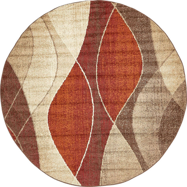 Multicolor 8' x 8' Autumn Round Rug