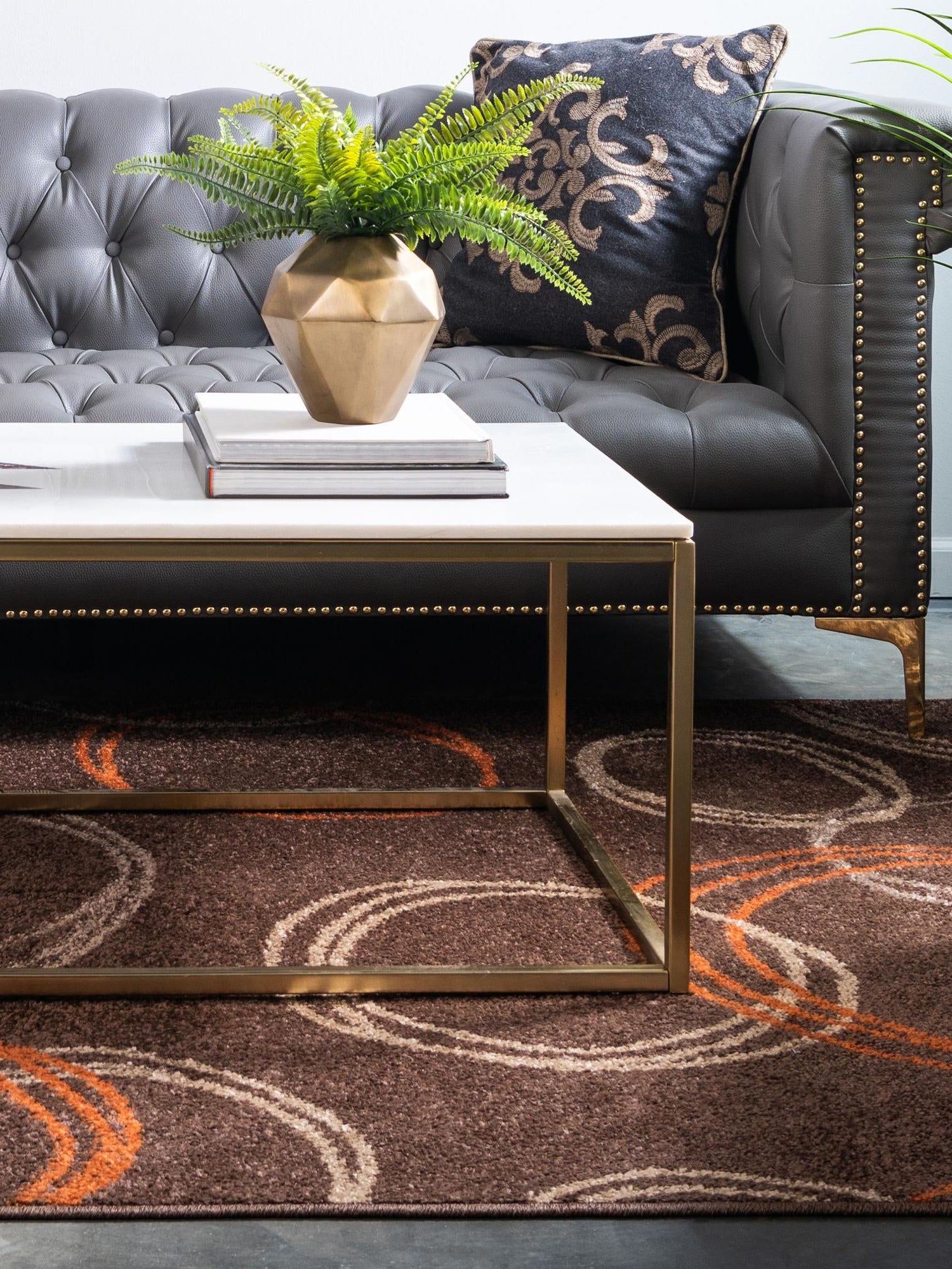 Brown 9' x 12' 2 Autumn Rectangle Area Rug 100% Polypropylene Durable Jute Backing Living Dining Room Bedroom Office Modern Decor Carpet for Sale at Rug Engine