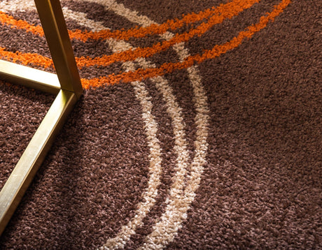 Brown 3' 3 x 3' 3 Autumn Round Area Rug 100% Polypropylene Durable Jute Backing Living Dining Room Bedroom Office Modern Decor Carpet for Sale at Rug Engine