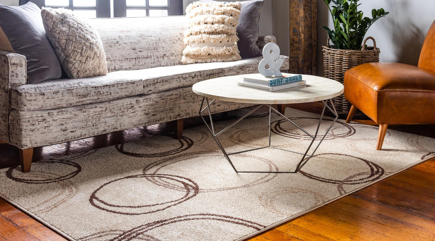 Beige 5' 1 x 8' Autumn Rectangle Area Rug 100% Polypropylene Durable Jute Backing Living Dining Room Bedroom Office Modern Decor Carpet for Sale at Rug Engine