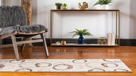 Beige 2' x 6' 1 Autumn Runner Area Rug 100% Polypropylene Durable Jute Backing Living Dining Room Bedroom Office Modern Decor Carpet for Sale at Rug Engine